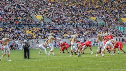 Tolle Kulisse in Dresden mit 8.000 Zuschauern beim Spiel der Monarchs gegen die New Yorker Lions Braunschweig