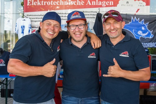 Die Abteilungsleitung der Ravensburg Razorbacks vlnr: Alexander Seyfried, Ronny Rühlemann, Frank Kienzle