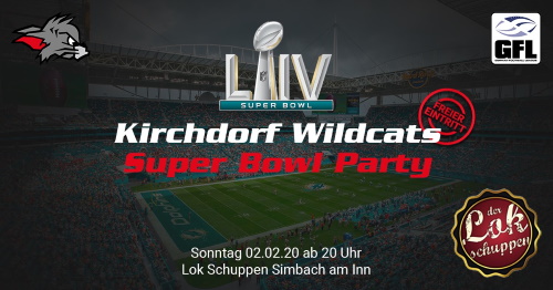 Die Kirchdorf Wildcats feiern Super Bowl Party im Simbacher LOK Schuppen