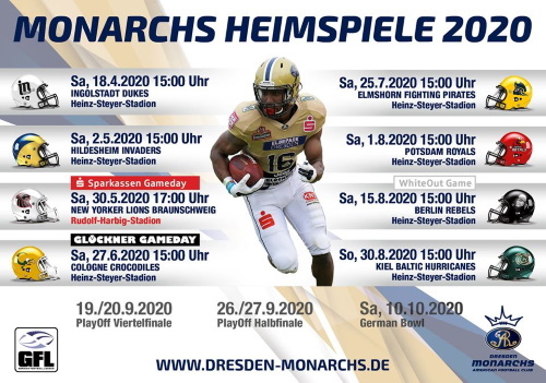 Dresden Monarchs Heimspiele Saison 2020