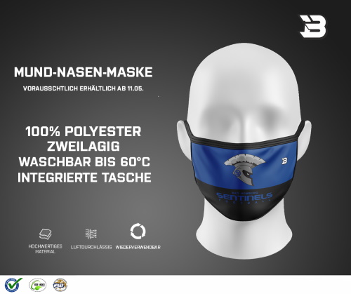 Mund - Nasen - Maske mit Logo der Bad Homburg Sentinels