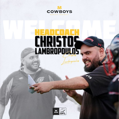 Christos Lambropoulos neuer Head Coach der Munich Cowboys